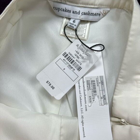 Cupcakes and Cashmere Lancer Cream White Flounce Ruffle High Waisted Shorts 6 - Picture 8 of 11